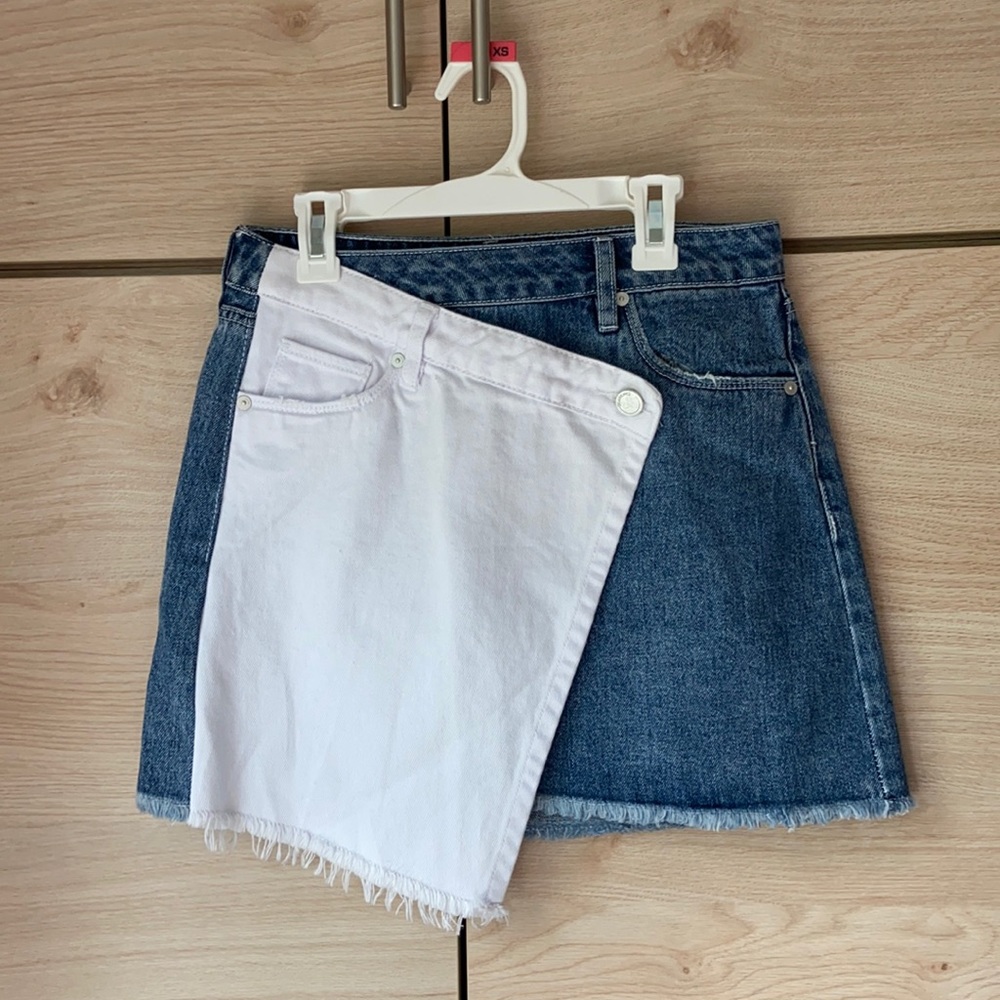 BLANKNYC Blue & White Jean Wrap Skirt Size 25